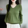 V-neck Knitted Sweater for Women's Autumn and Winter New Style Long-sleeved Fitted Base Layer Top Sweater Coat