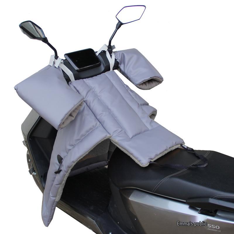 Windproof Plush Winter Cover for Electric Scooters & Motorcycles - Universal, All-Season, Two-Piece