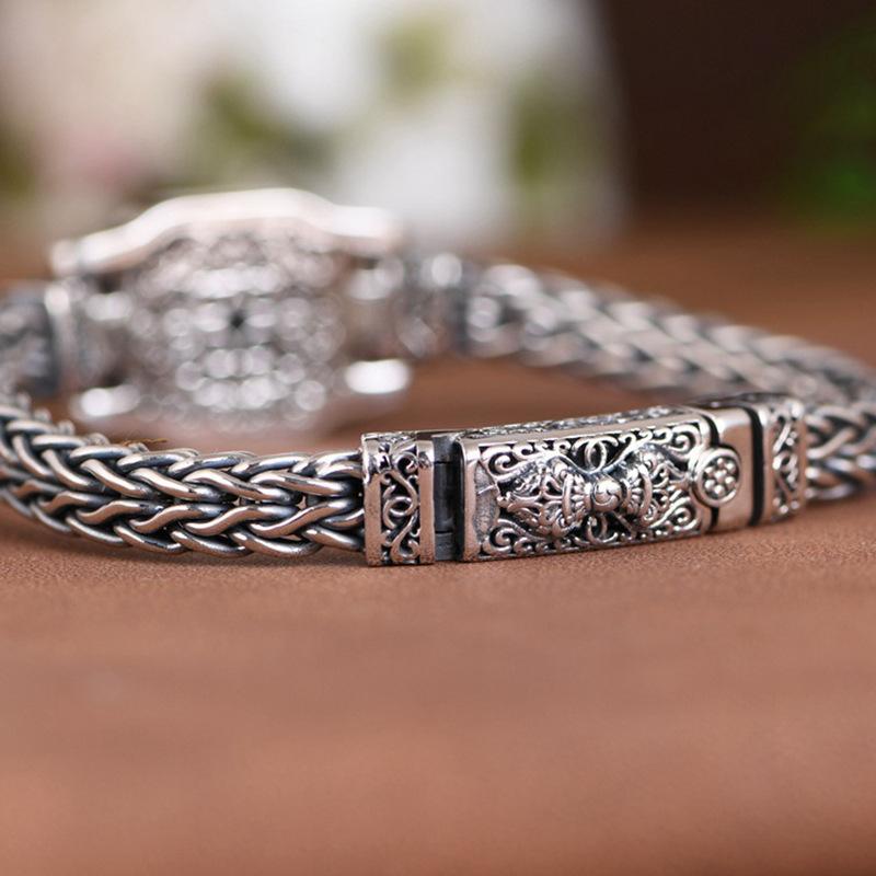 Retro Vintage Trend Diamond Pestle Watch Chain Style Men's Bracelet