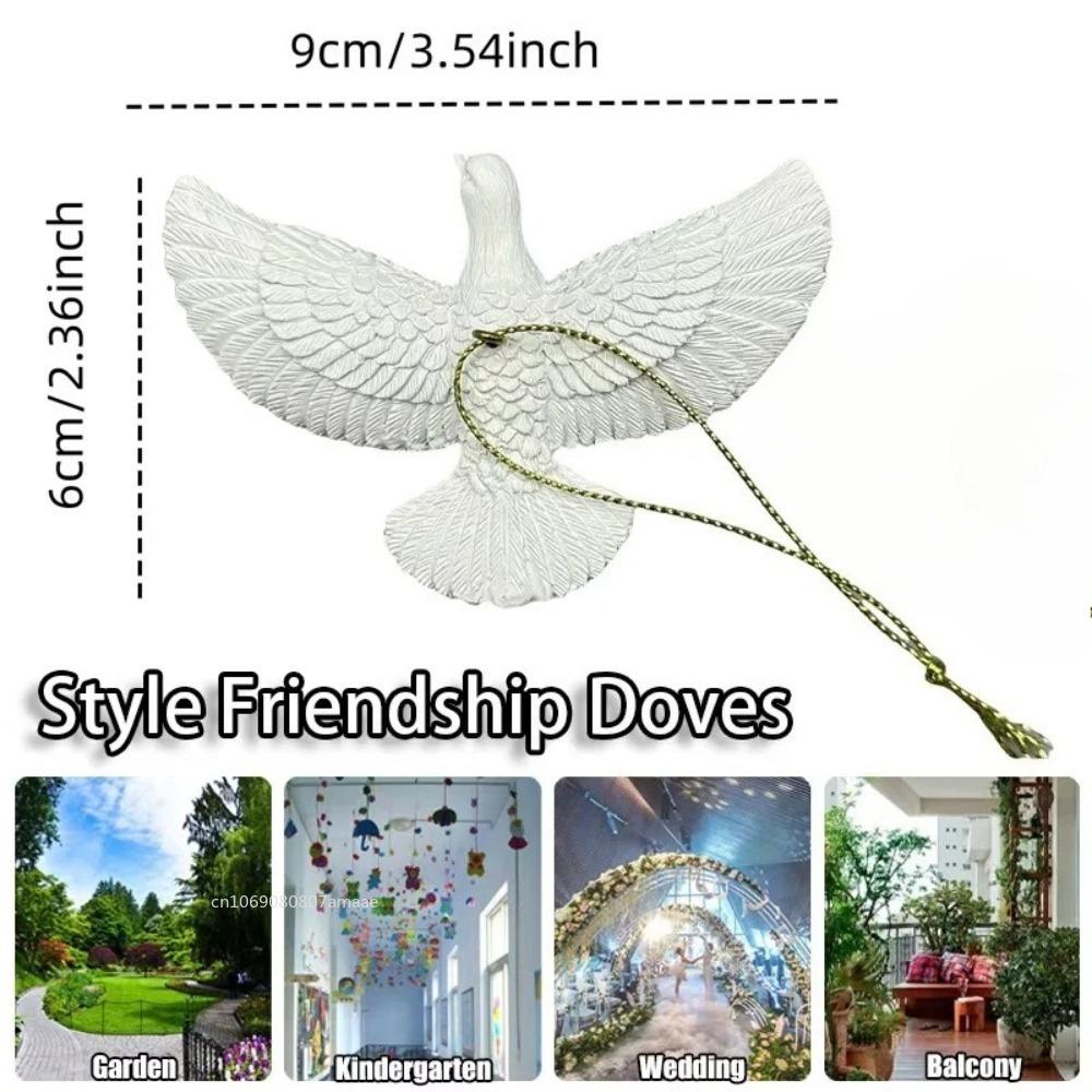 2/1pcs Resin White Dove Christmas Ornaments for Xmas Tree Hanging Decor, Home Alone Style Gift for Someone Special New Year