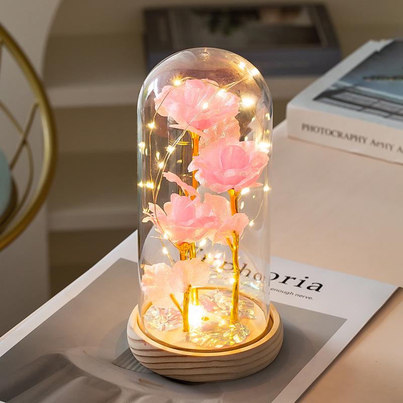 LED Luminous Rose Flowers in Glass Cover - Perfect Gift for Mother's Day, Valentine's Day, and Christmas