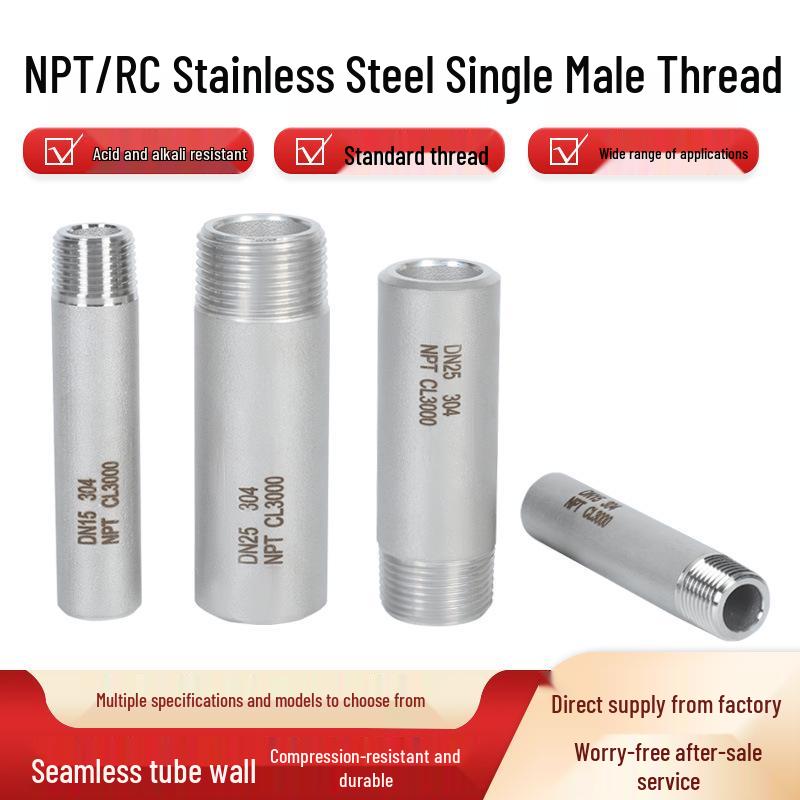 

Зварювальний фітинг-з єднувач зі сталі 304, потовщений, для високого тиску, з різьбою NPT/RC для зовнішнього різьблення, доступні розміри: 1/8 , 1/4 , 3/4 , 1 SCH80 OD14 ID8 Thickness3mm PT-RC1/4*L100mm