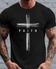 Unisexs Casual Short Sleeve Tshirt Comfortable Breathable Christian Faith Cross And Letter Print Summer Fashion Outdoor Top