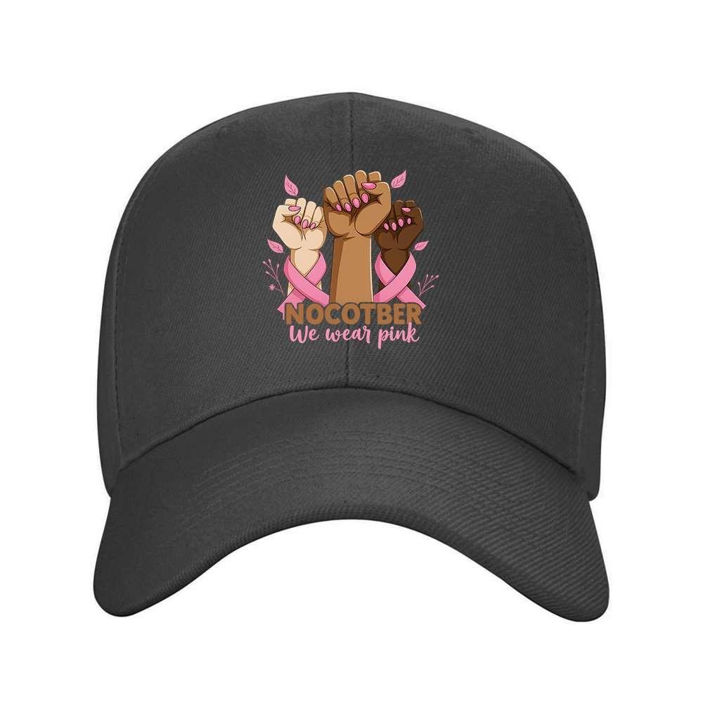 Breast Cancer Awareness Cap Multicolor Fist Pink Ribbon Adjustable Baseball Hat