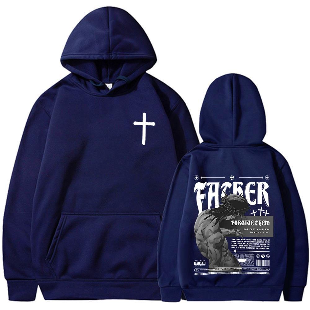 Christian Religious Jesus Forgive Them Father Bible Verse Hoodies Men Women Clothing Fashion Sweatshirts Long Sleeve Pullovers
