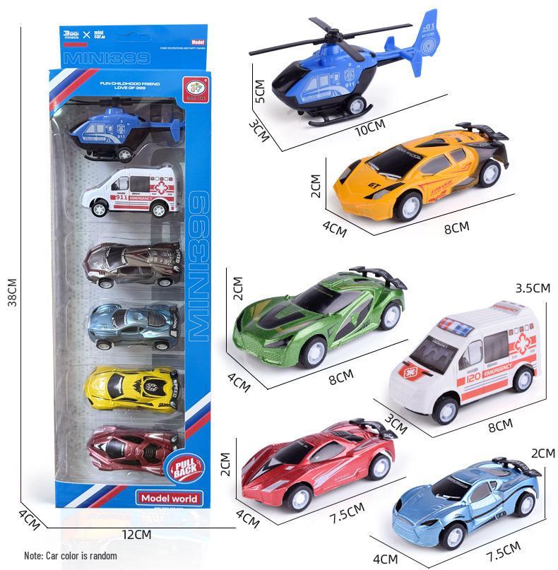 Pull-Back Engineering Vehicles Toy Set for Kids - Fire Trucks & Military Cars