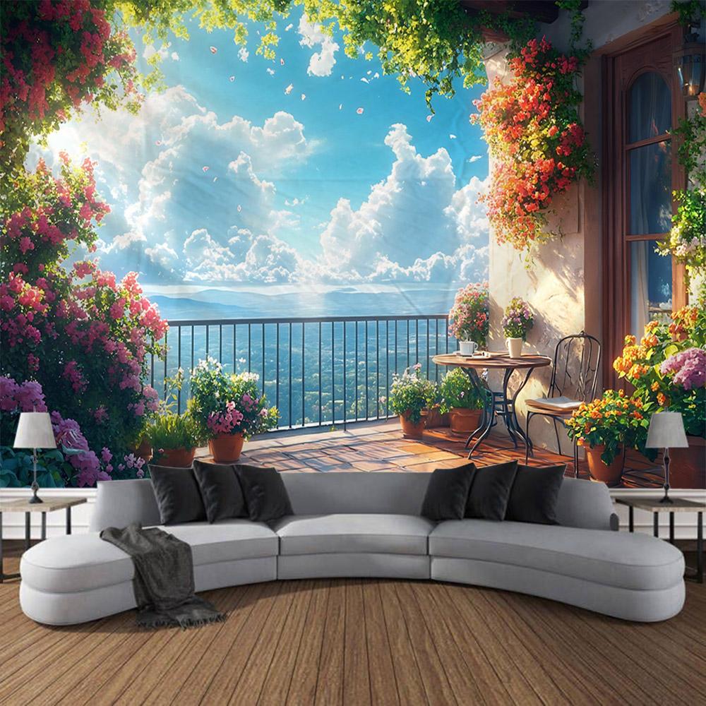 Grande Arazzo Paesaggio Europeo Onirico Appeso a Parete Tessuto Boemo Camera da Letto Soggiorno Murale Decorazione Murale Poster di Sfondo