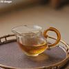 Hammer Patterned Glass Fair Cup, Creative Uniform Tea Sea/chahai Walnut Cup with Handle Tea Filter Mate