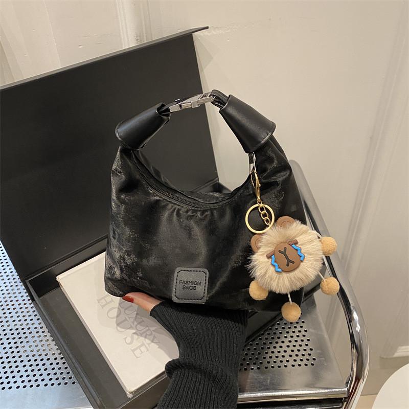 Chic Pu Material Shoulder Pillow Handbag For Women With Unique Design And Soft Feel