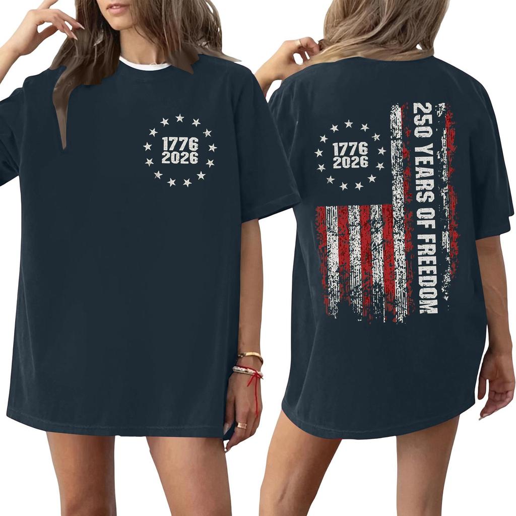 Women's And Men's Fashionable Round Neck Casual Print Short Sleeved T-shirt Top