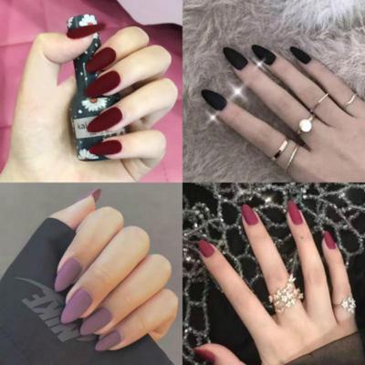 24 Stück matte falsche Nägel, kurze, weiche künstliche Nägel für die Verlängerung der gesamten Nagelspitzen, Nude-Farbe