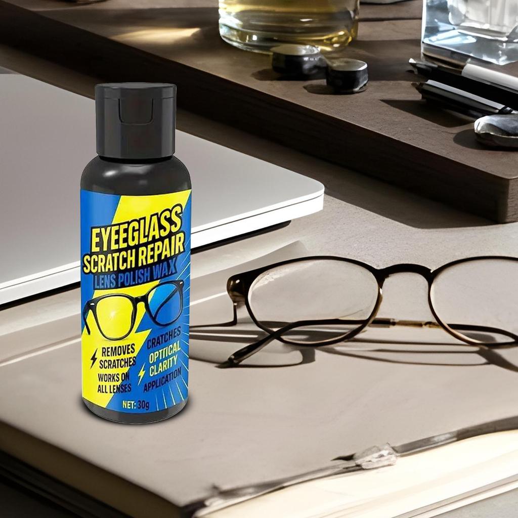 30g Glasses Scratch Remover Cleaning Paste With Sponge Mirror Glasses Scratch Grinding Wax For Mirror Camera Screen Watch Tablet