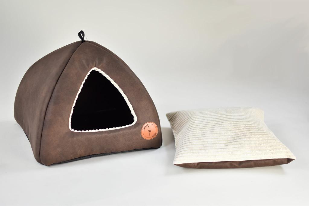 Bella Kennel Brown + Cream 40cm x 40cm