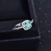 Maldives Blue Green Moissanite Ring for Women Classic Square Cut Solitaire Engagement Ring