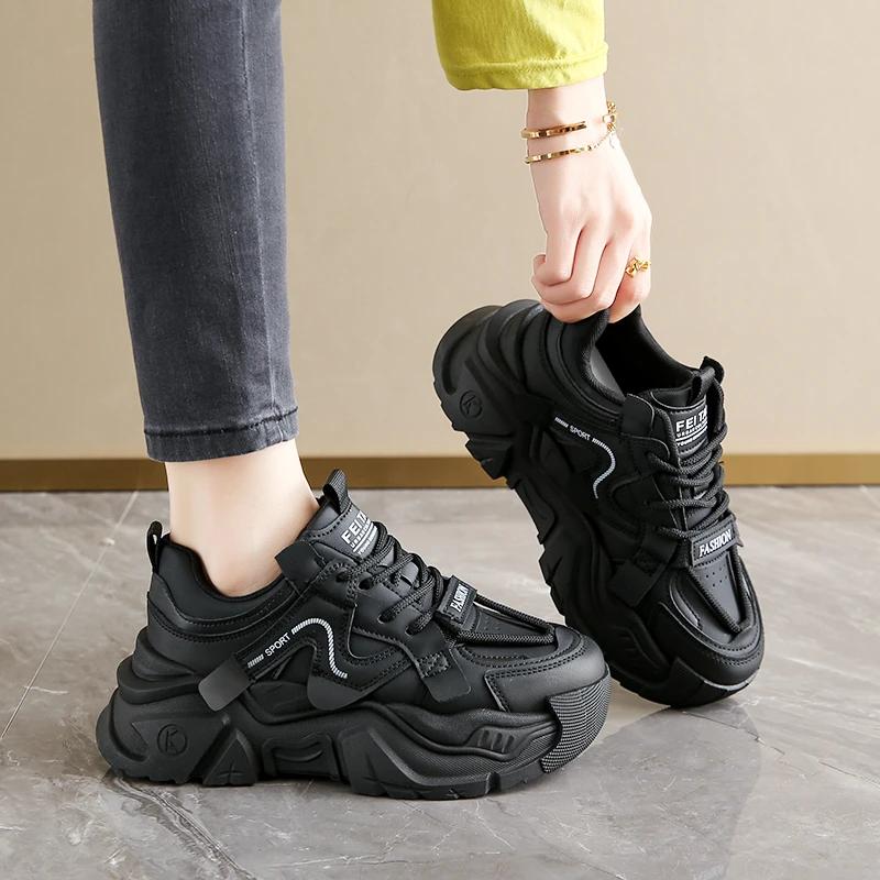 Fashion Women's Casual Sports Shoes Fashion Winter Splicing Before Lacing Thick Soles Anti-slip Wear-resistant Low-top Shoes