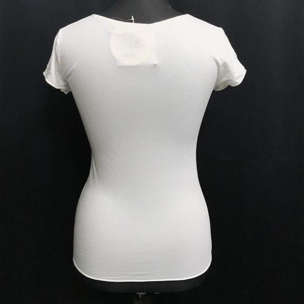 Chloe Made in Italy Logo Print Stretch Short Sleeve T Shirt White Women’s Size 40 M L(USED)