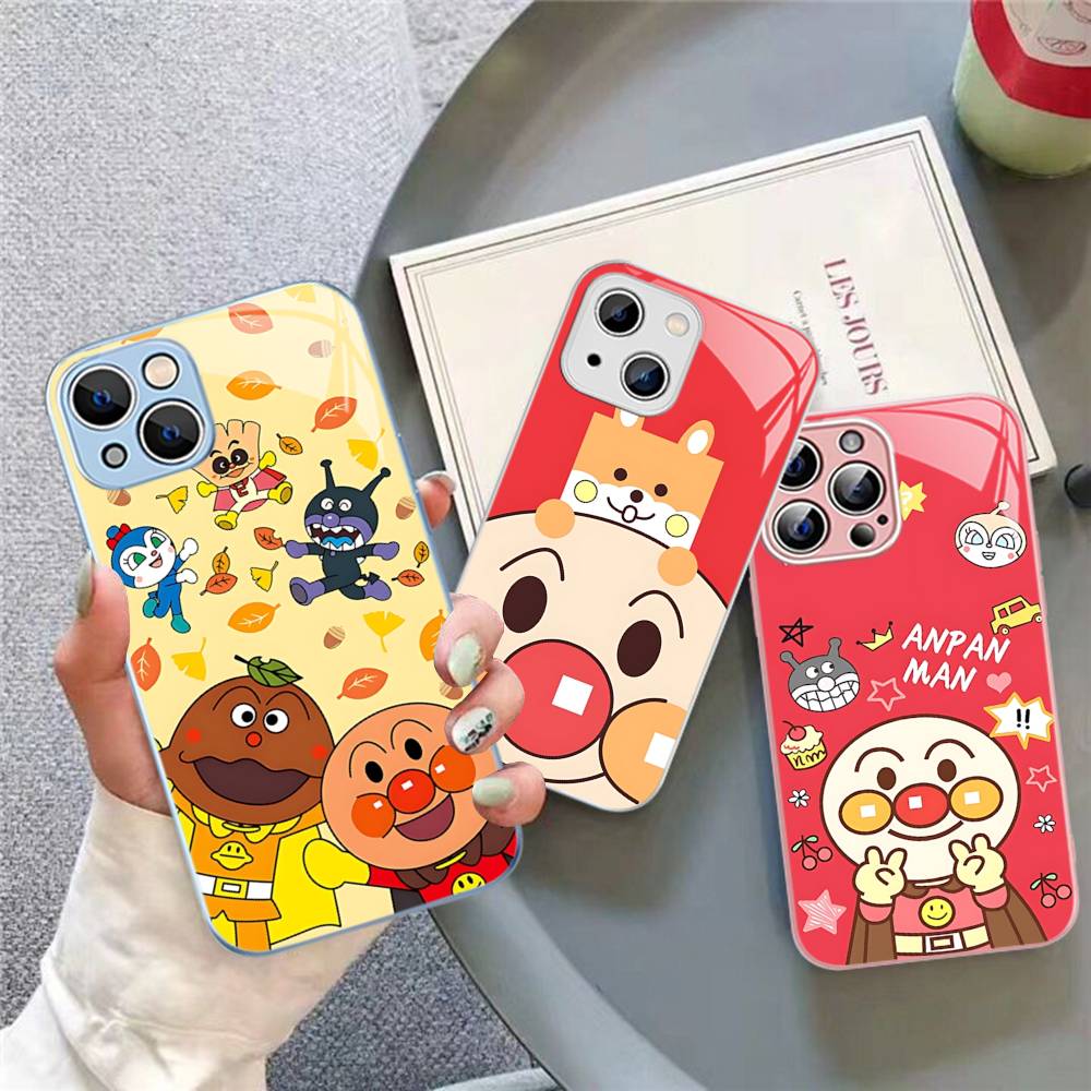 1pc Cartoon A-AnpanmanS Anime Tempered Glass For Iphone 14 13 12 11 Pro Mini XS MAX 14Plus X XS XR Cover