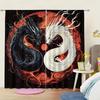Yin Yang Drachen Vorhänge Schwarz Weiß Östliches Mythos Design Wohnzimmer Schlafzimmer Küche Heimdekoration Vorhang Für Sitzen Hergestellt Aus Polyester