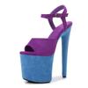 20CM Stoffbezogene Dünne Plateau-Absatz Stangen Tanz Trainings Sandalen, Rutschfeste Sky High Catwalk Modell Stilettos SY-HY-S121