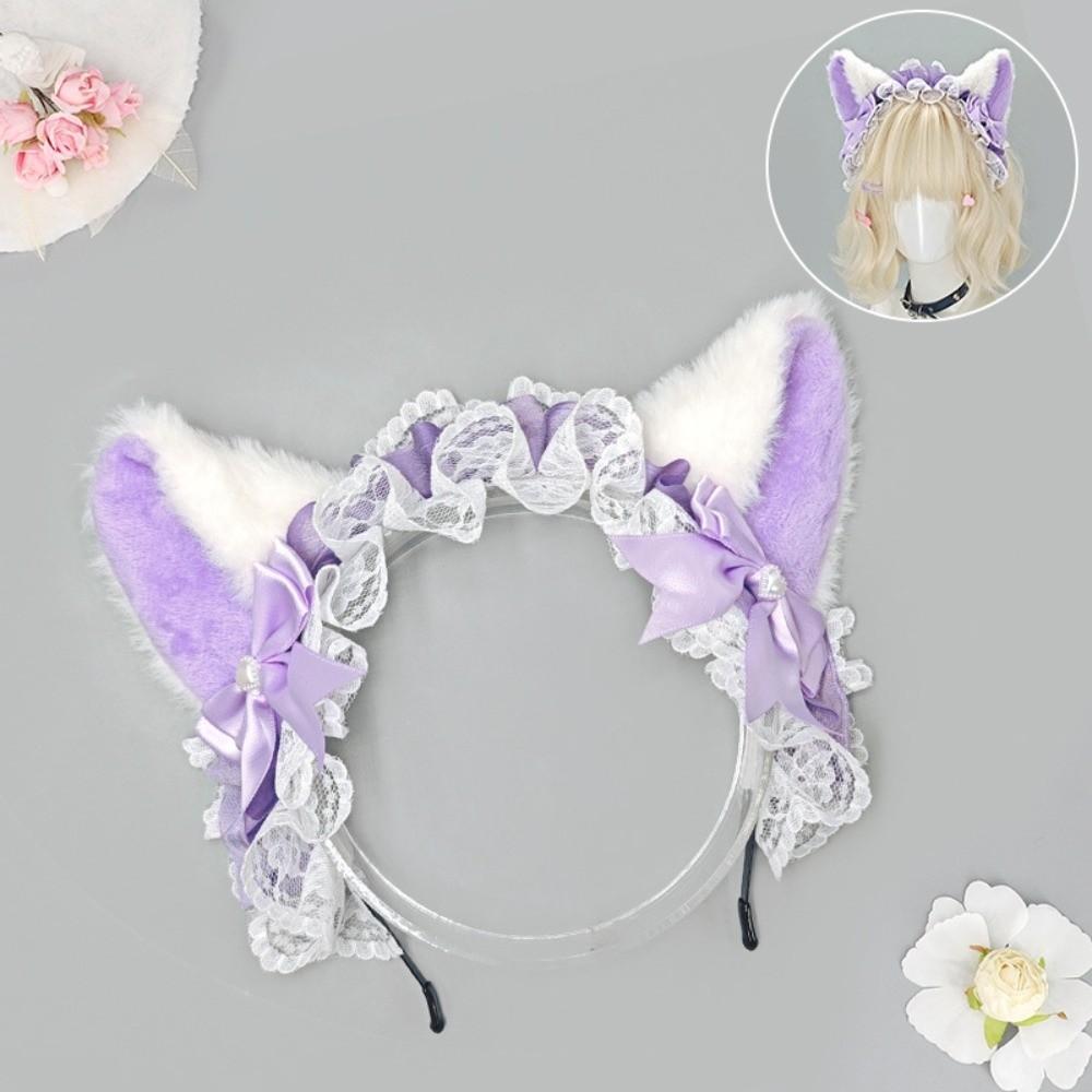 Handmade Cat Ear Headband Lolita Simulation Animal Ears Hairband New Furry Hair Band Cosplay