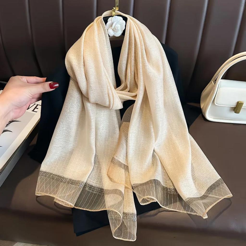 Fashion Real Silk Wool Scarf Women Neck Shawls Wraps Ladies Foulard Scarves Pashmina Female Hijab Bandana Bufanda Solid Poncho