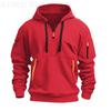 Men's Multi-Zip Arm Embroidered Casual Sports Hoodie