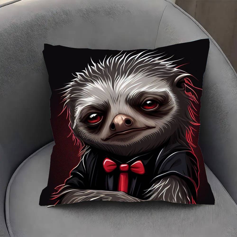 Funny Sloth DJ Pillow Case Sofa Cushion Cover Room Home Decoration