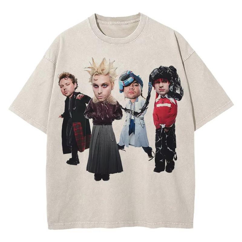 100% Baumwolle Vintage Gewaschen 5 Seconds of Summer Everyone’s A Star Welttournee 2026 T-Shirt Herren/Damen Oversize Locker Säurewäsche Tees