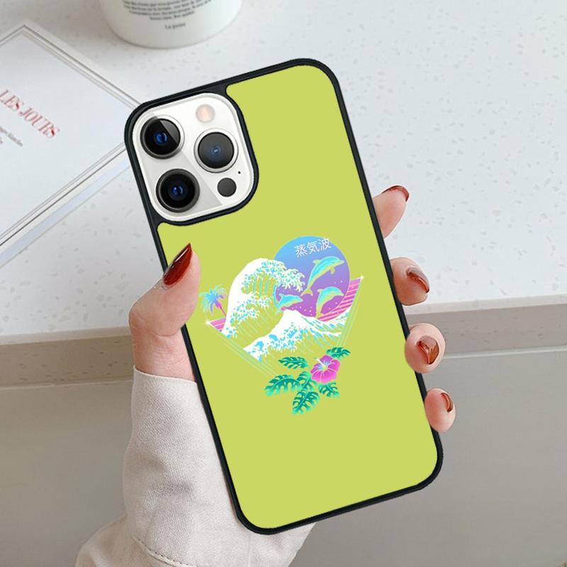 Vaporwave Dolphin Phone Case For iPhone 17 Air 11 12 13 14 15 16 Pro Max Cover For iPhone 17 Air Max Plus Coque Shell