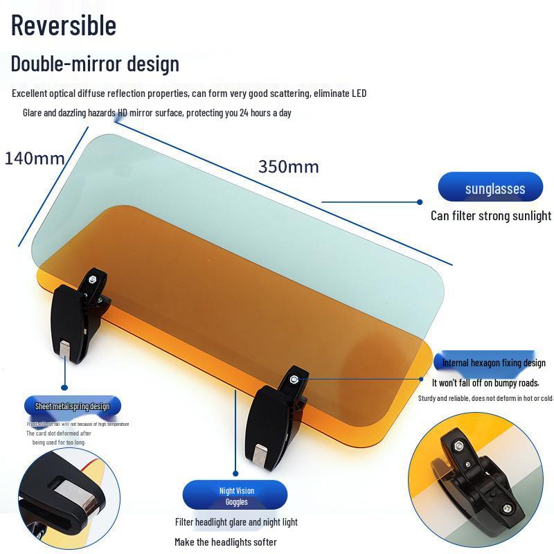 Universal Day/Night Anti-Glare Driving Visor & Goggles