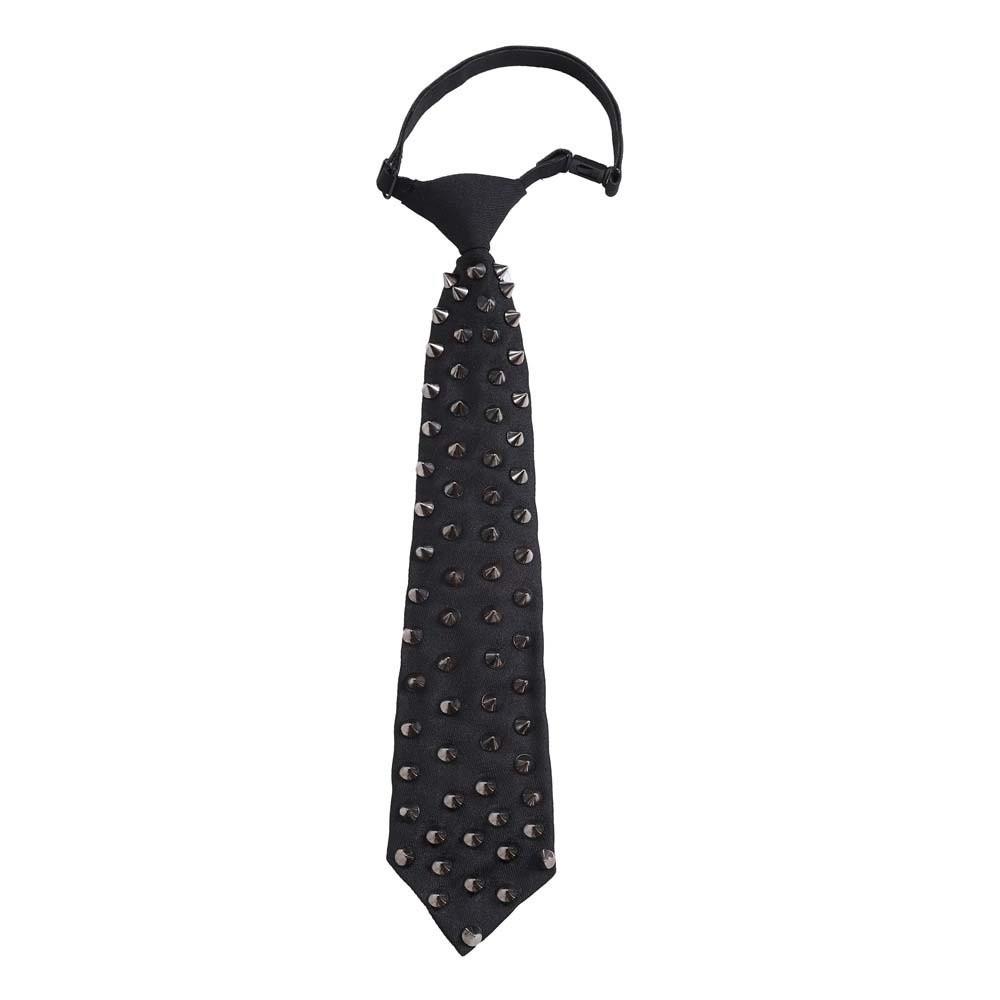 Choker Punk Style Long Necktie Black Pre-tied Tie Y2K Rivet Tie  Daily