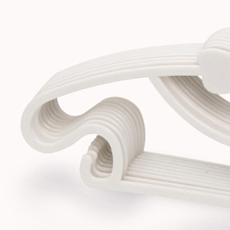 10PCS Kids Storage Hangers Plastic Thicken Bow Knot Coat Drying Hanger for Toddler Baby White