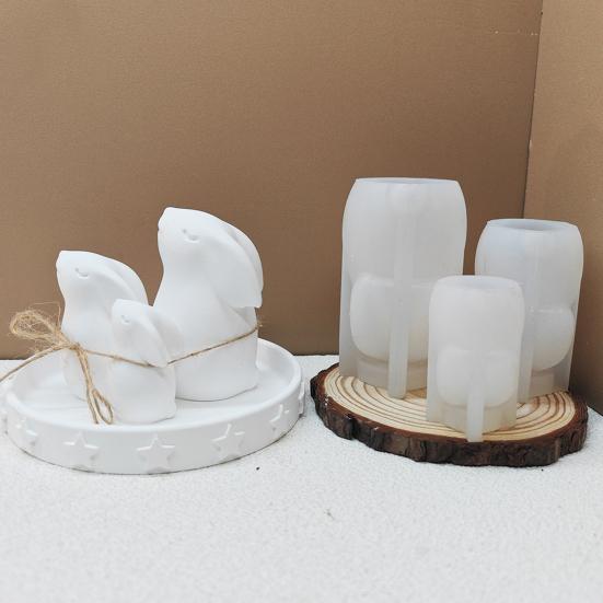 Rabbit Silicone Mold Candle Soap Wax Resin Clay Chocolate Cake Making Mold Non-Stick High Temperature Resistant Mold
