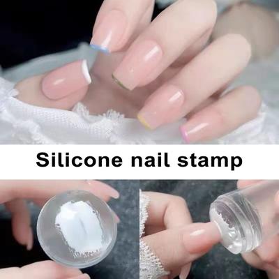 1 Set French Nail Stamp Set Reusable Natural Clear Silicone Stencil
