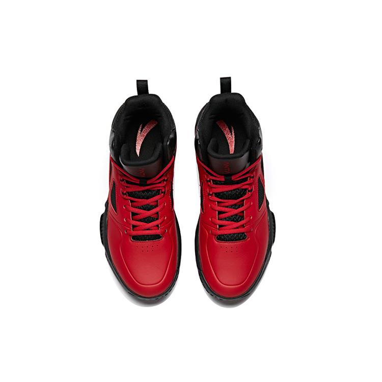 Anta Bastard Cushioning Breathable High Top Basketball Shoes Men's Red Black 91931109-3