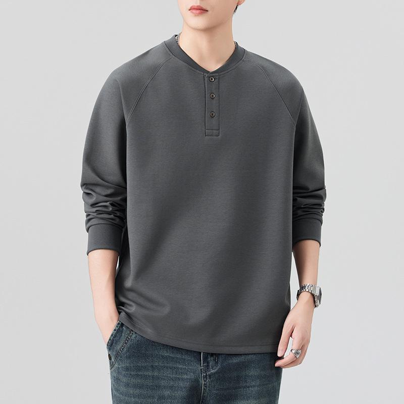 2025 Men's Trendy Casual Long Sleeve T-shirt Sweatshirt: Spring & Autumn Fashion Base Layer