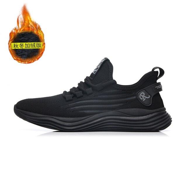 

Мужские повседневные трикотажные спортивные туфли Plus Velvet осень-зима новые на толстой подошве легкие дорожные универсальные мягкие подошвы 44