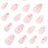 3D Floral Art Almond Shapeds Fake Nail For Women Comfort Fit ABS Material Salon Quality Easy Application