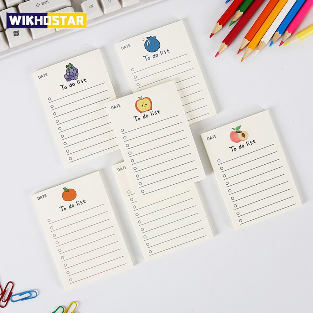Simple Memo Pad Note Book Tearable Not Sticky Kawaii Decoration Sticky Notes Fruit Hand Account Memo Message Paper To Do List