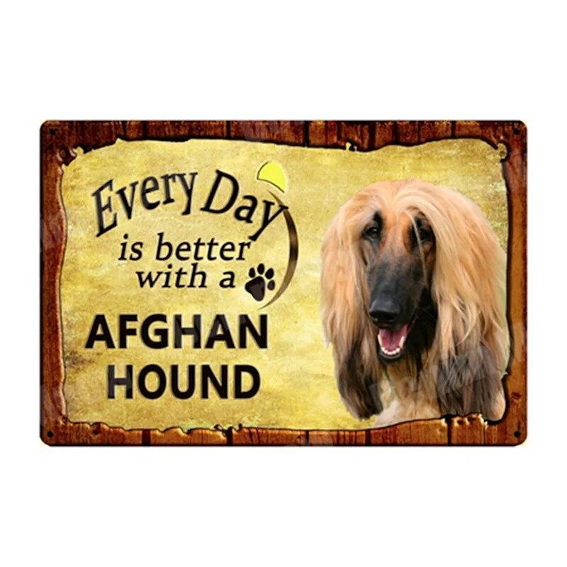 

Винтажные металлические вывески для бара, кафе, дома, зоомагазина, декора стен, акита-бостон-терьер, плакат басенджи, ZSS24, на каждый день 20x30cm