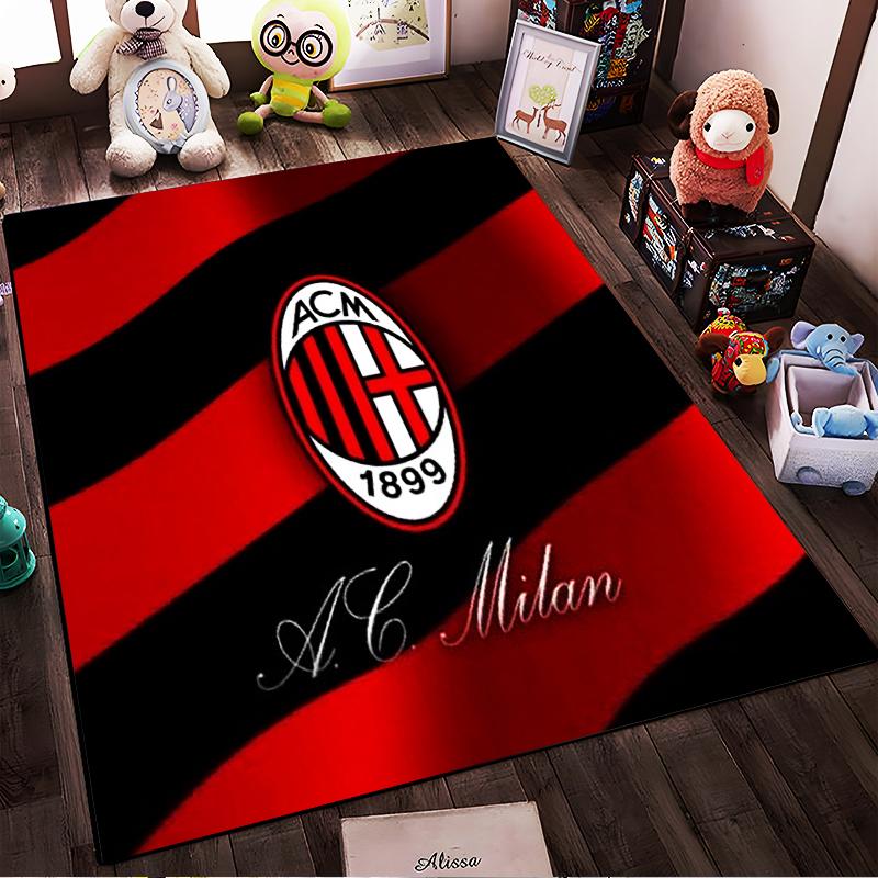 AC Milan Stripe Designed floor mat, suitable as a non-slip mat for the living room or bedroom sofa