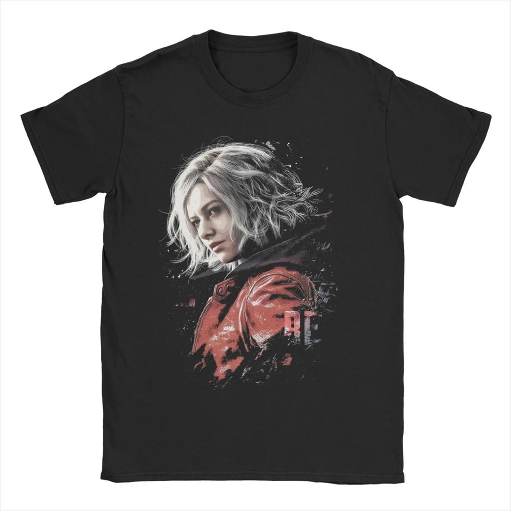 Resident Evil Leon Partner Chibi Style Unisex TShirt Cotton Casual Short Sleeve Gaming Tee Comfortable Tshirts