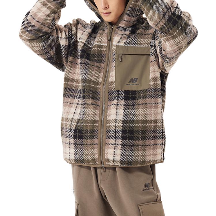 New Balance Jackets Men's Brown Hooded Moderate Other AMJ23339-MG1