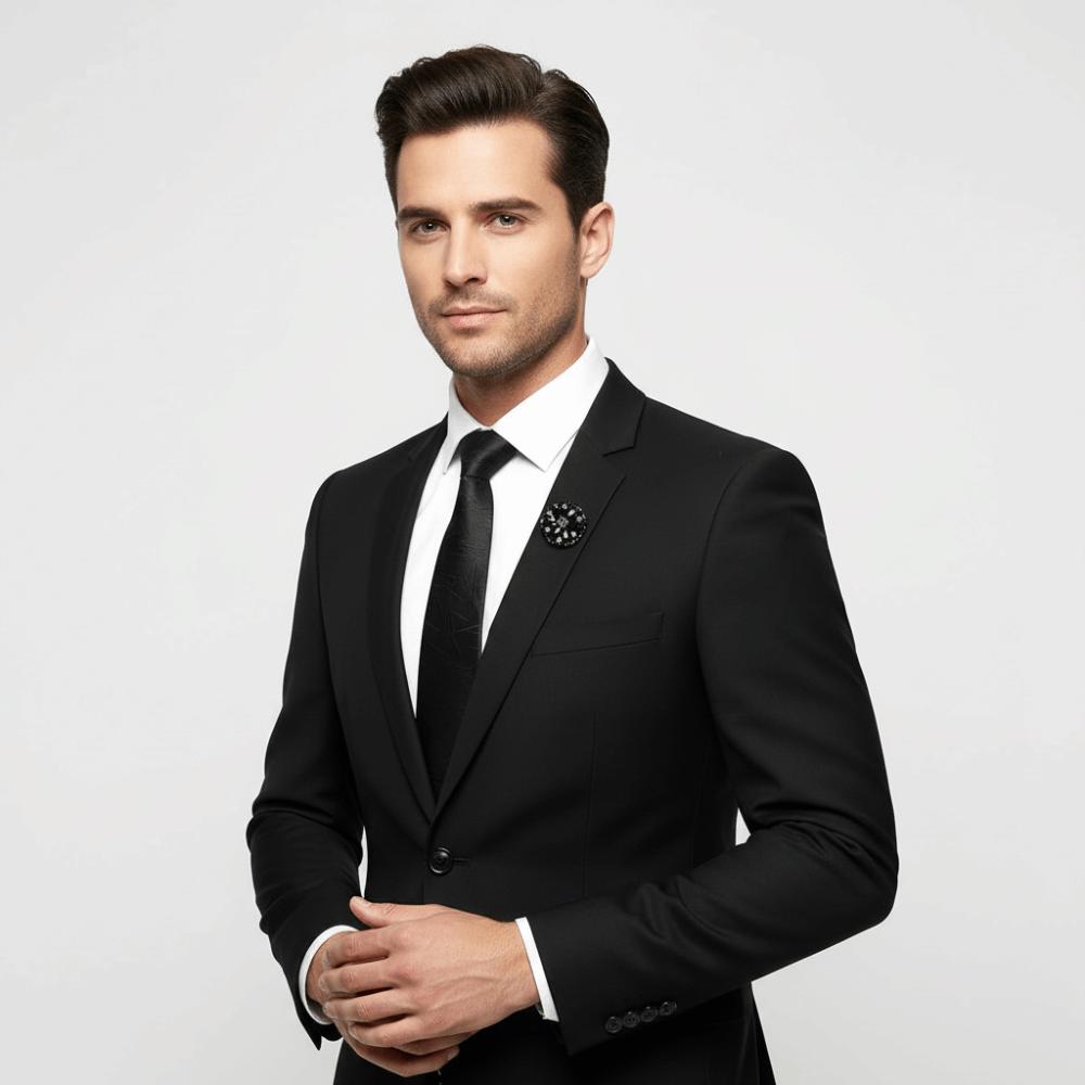 Jednolity Kolor Męski Krawat Kwiatowa Retro Zawiść Klasyczny Czarny Krawat Koszula