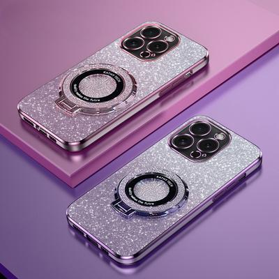 Luxus-Überzug Magnethalter Telefonhülle für iPhone 15 14 Pro Max 13 12 Mini 11 XR XS X 8 7 PIus SE 2020 Magsafe Silikonhülle