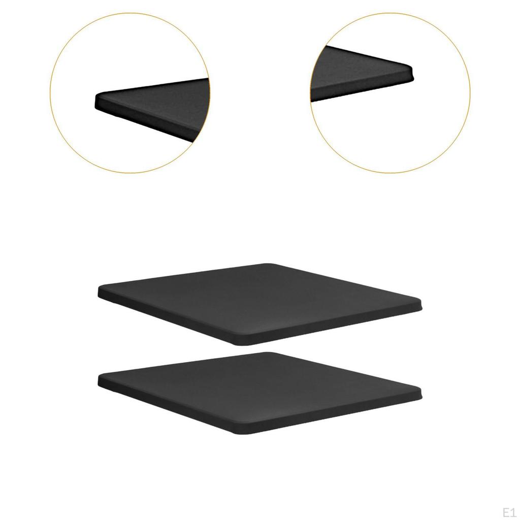 2x Square Fitted Table Covers, Stretch Top Washable Elastic Tablecloth Desk Topper for