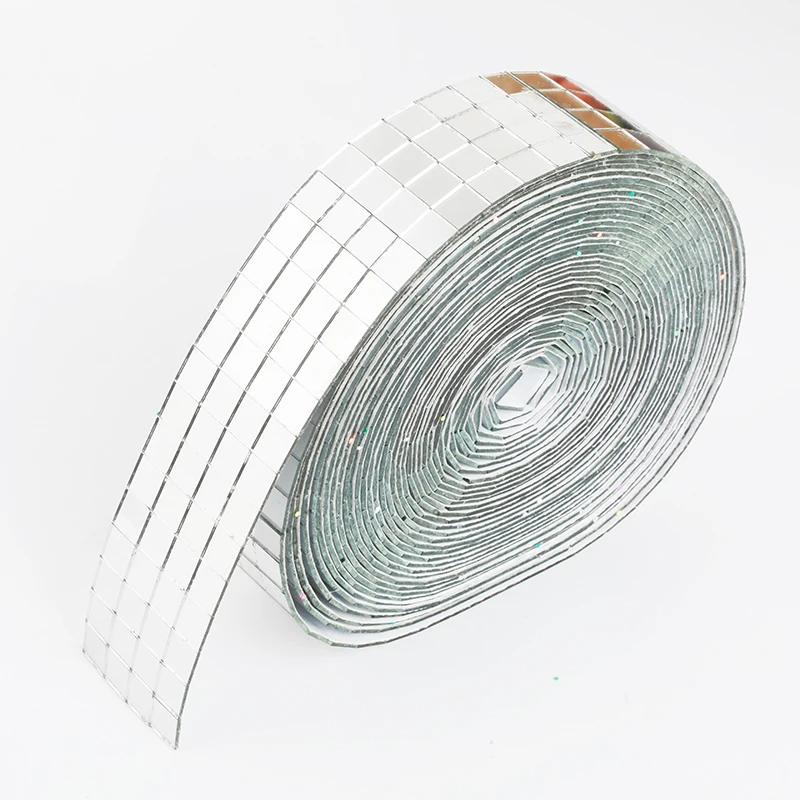 New Grid Self-Adhesive Square Mosaic Tiles Sliver Mirrors Mosaic Sheets For DIY Handmade Crafts Disco Ball Wall Sticker