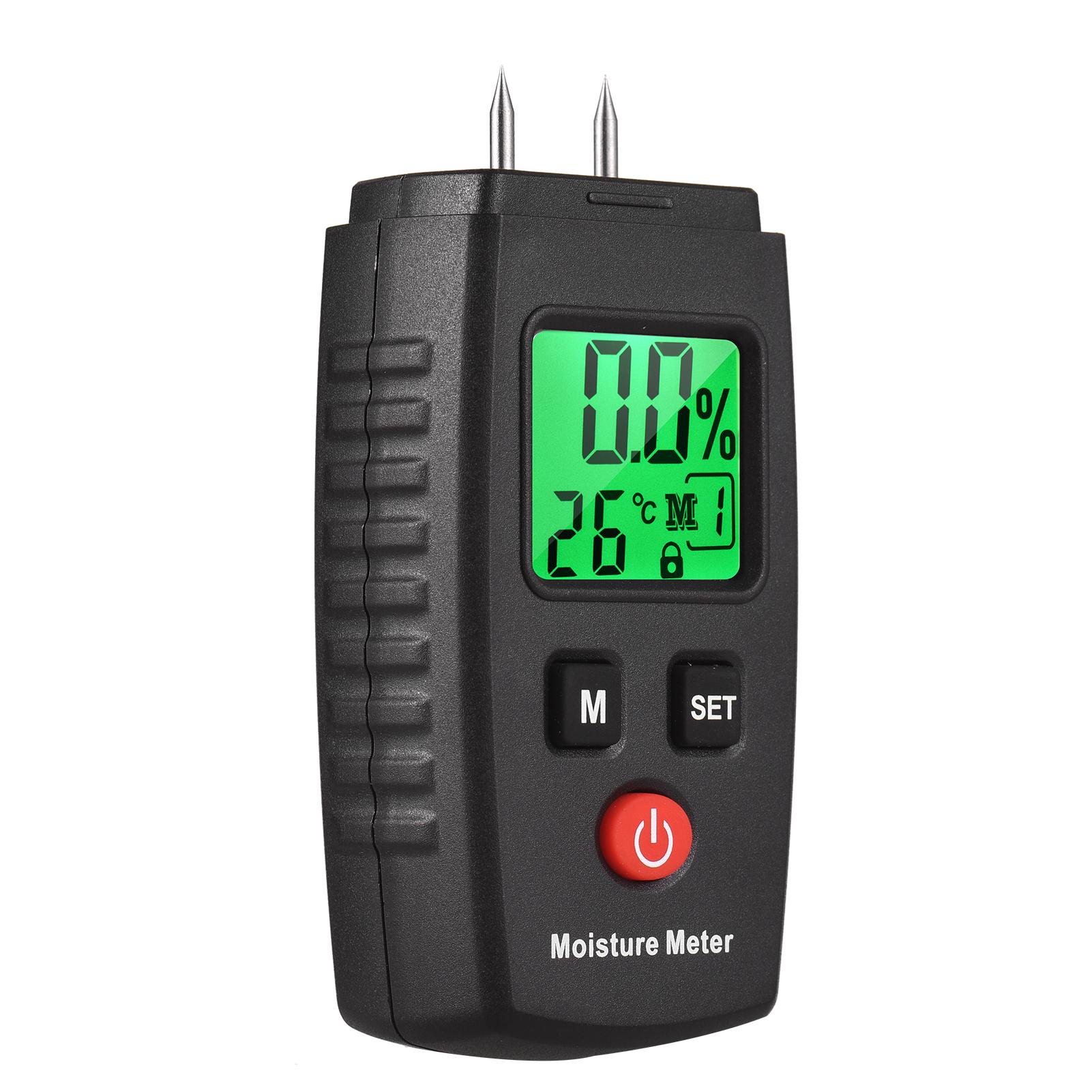 QUMOX Humidimètre Numérique Pour Bois De Chauffage, Petit Détecteur D'humidité Portatif Pour Bois De Chauffage, Détecteur D'humidité Pour Bois De Corde, Meubles, Sol, Mesure De L'humidité Du Bois