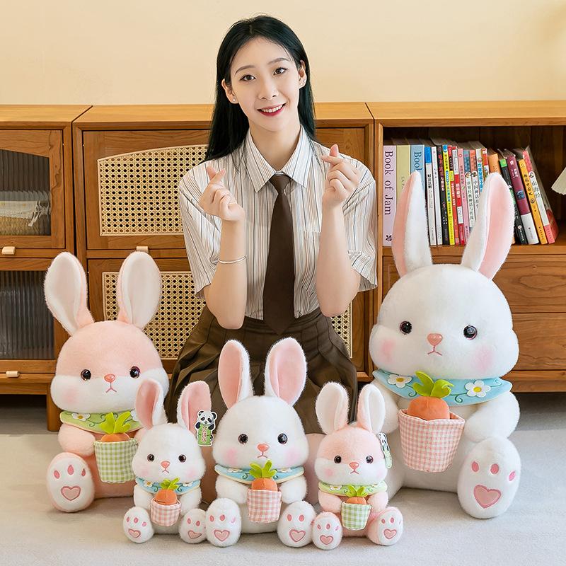 Pink little white rabbit doll grab machine doll children's gift Aini rabbit plush toy radish rabbit scissors machine doll