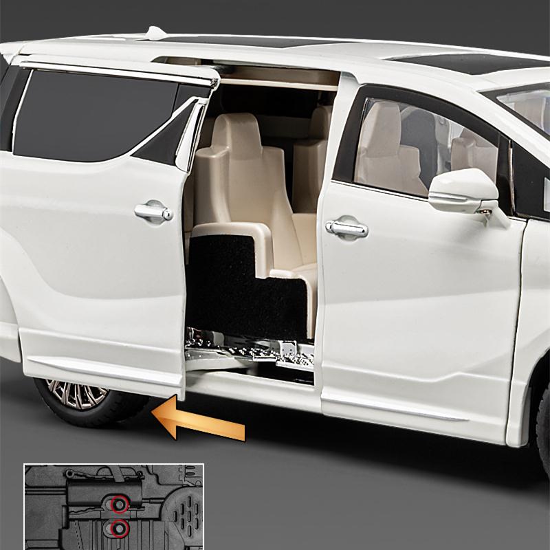 1/18 Lexus LM300 MPV Alloy Car Model Diecasts Metal Commercial Vehicles Car Model Simulation Sound and Light Childrens Toy Gifts